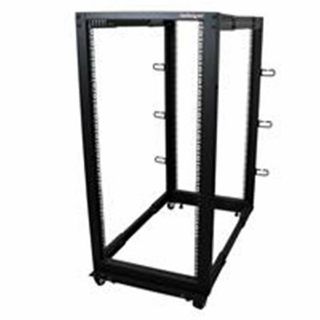 DYNAMICFUNCTION 25U Adjustable Depth Open Frame 4Post ServerRack Casters DY169403